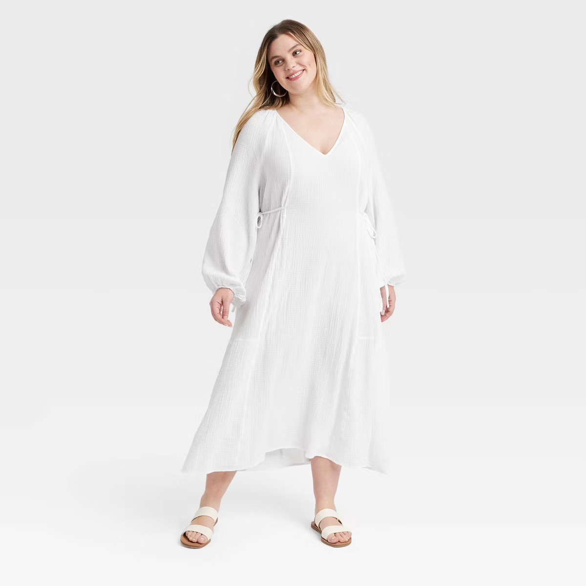 Women's Balloon Long Sleeve Midi A-Line Dress - Universal Thread™ | Target
