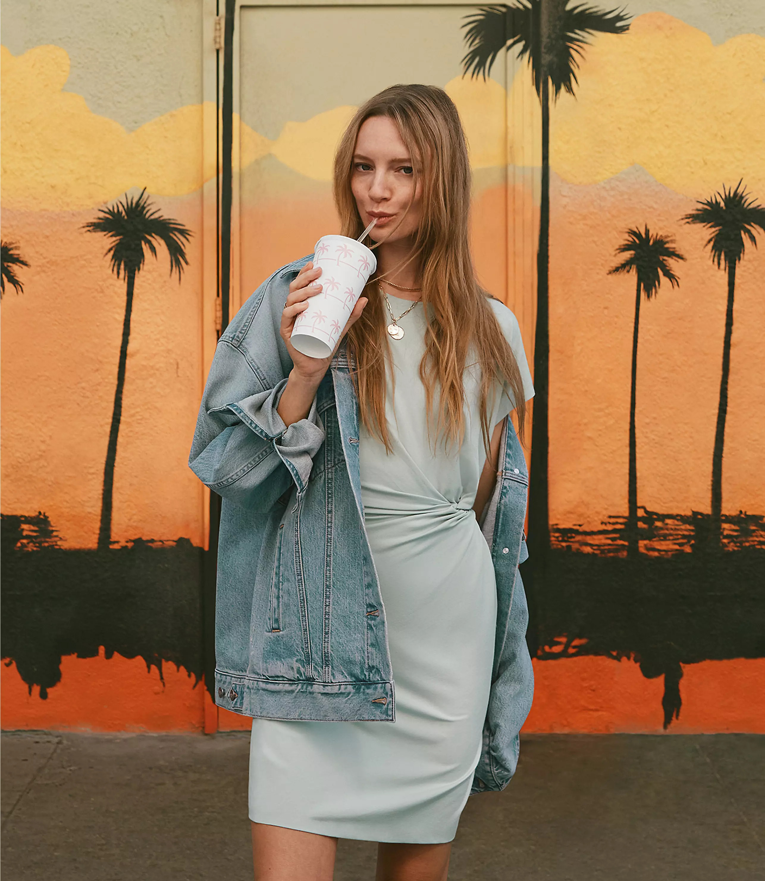 Side Twist Cap Sleeve Mini Dress | LOFT