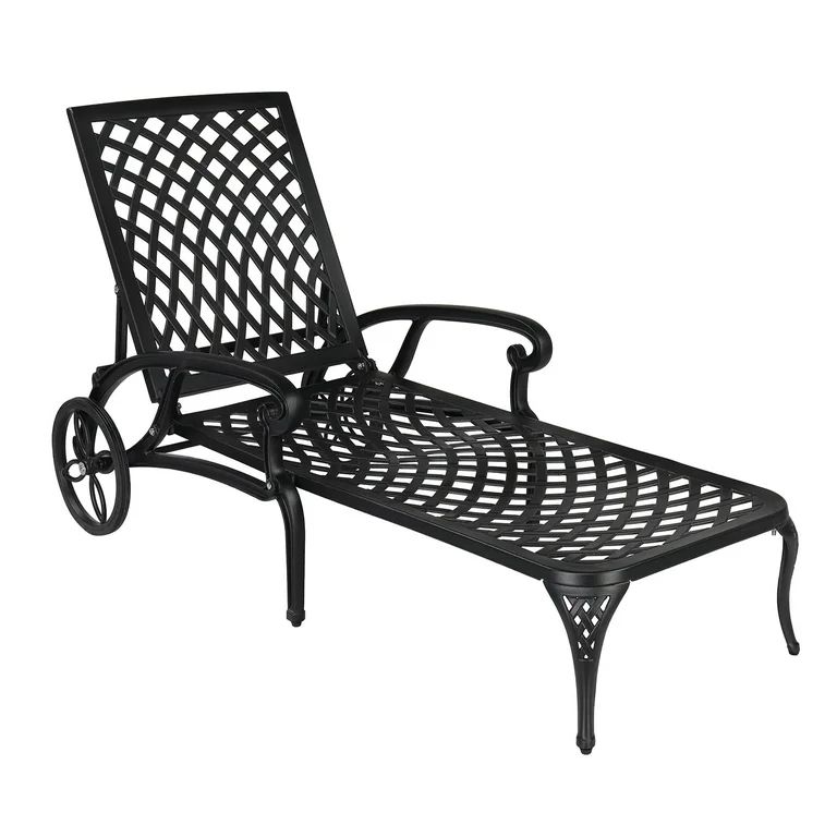 Zimtown Cast Aluminum Lounge Chair Adjustable Patio Recliner, Patio Chaise Chair, Heavy Duty Lyin... | Walmart (US)