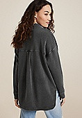 Washed Knit Denim Shacket | Maurices