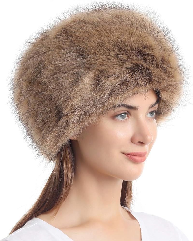 Soul Young Women's Winter Faux Fur Cossak Russian Style Hat | Amazon (US)