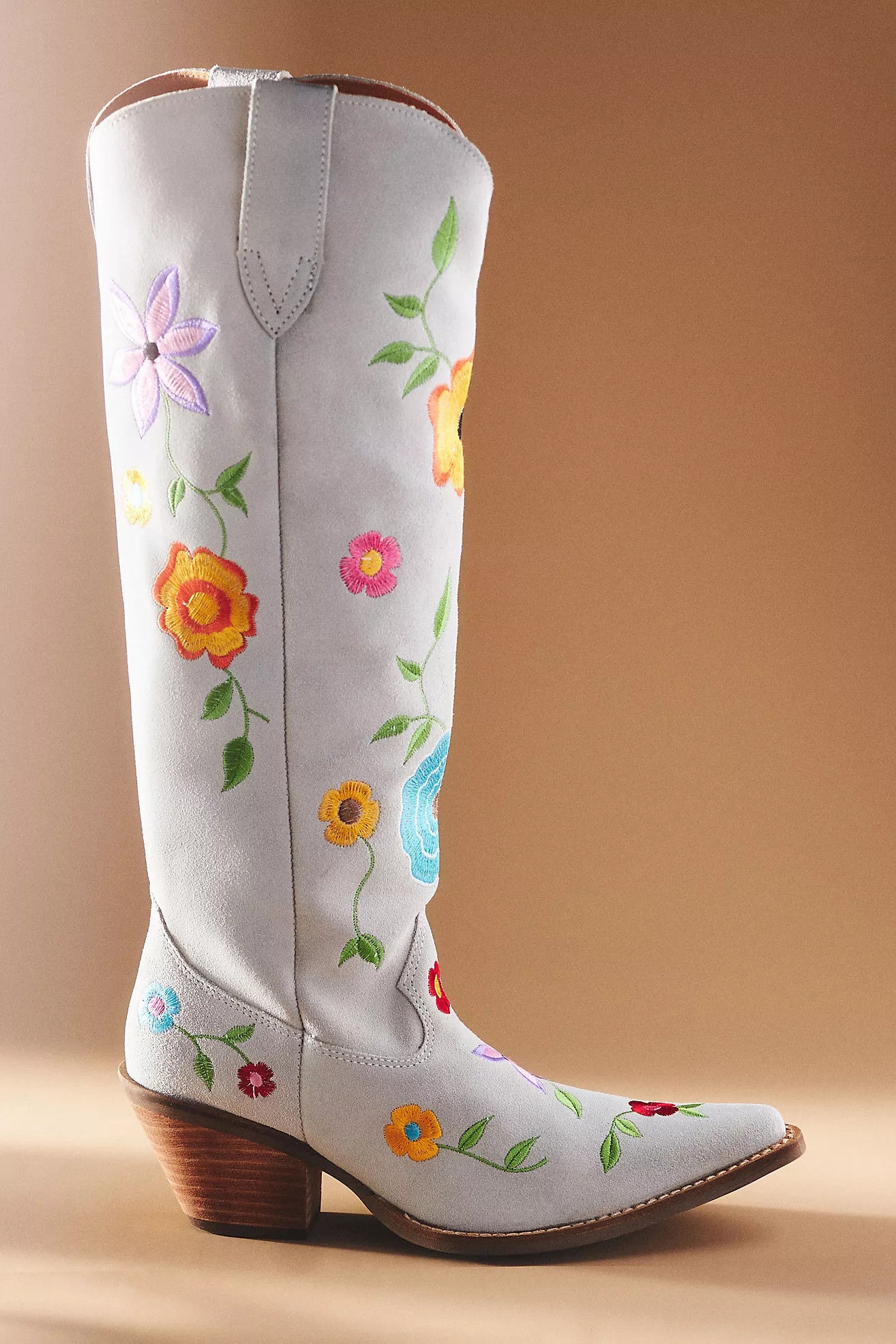 Dingo 1969 Flower Power Suede Tall Western Boots | Anthropologie (US)