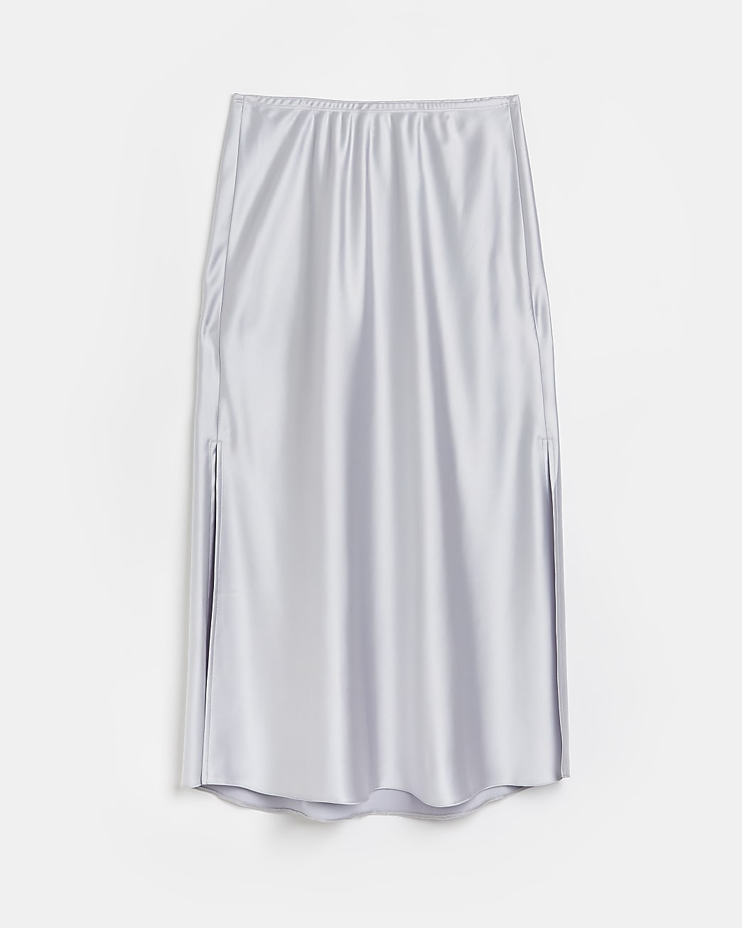 Silver satin midi skirt | River Island (UK & IE)