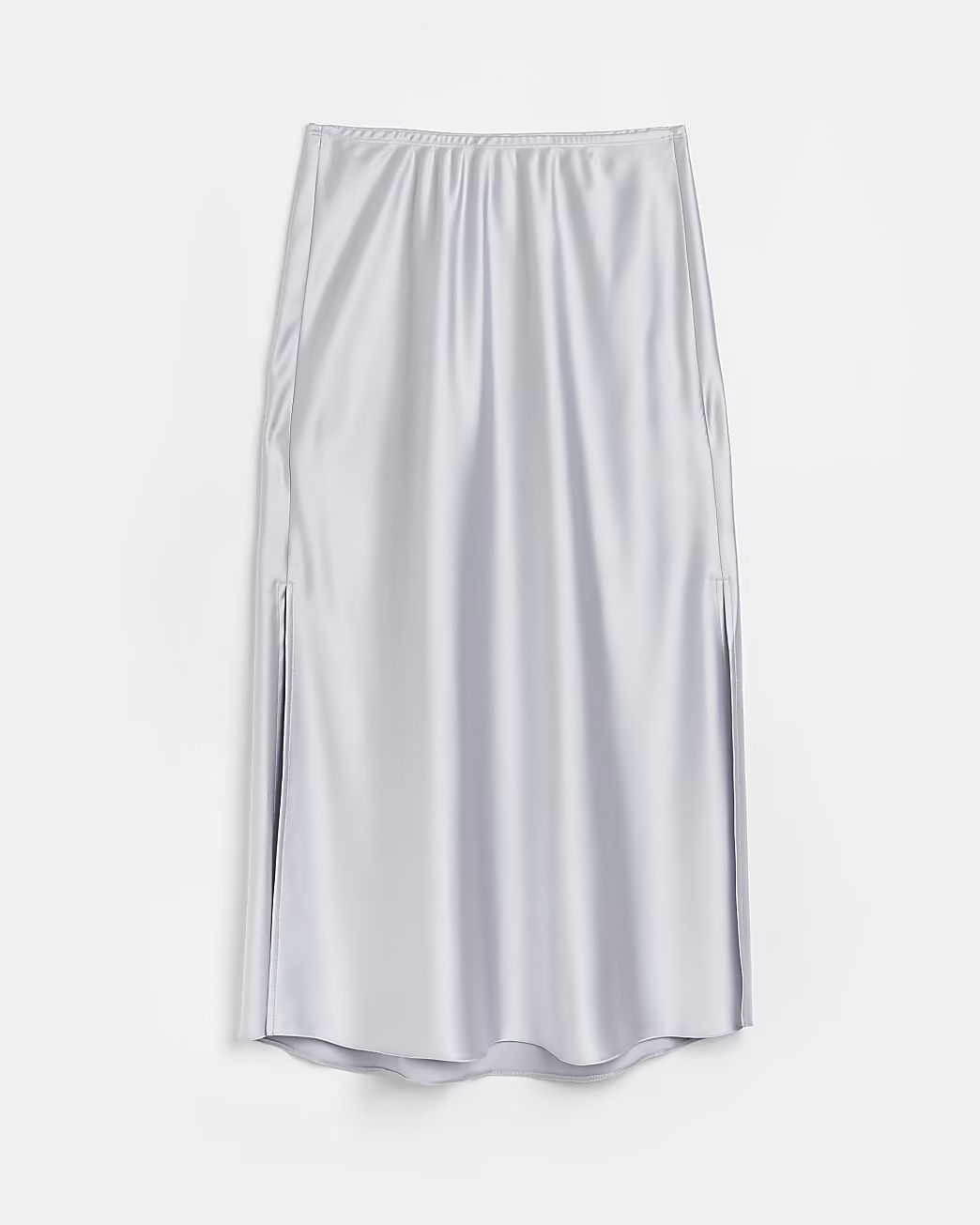 Silver satin midi skirt | River Island (UK & IE)