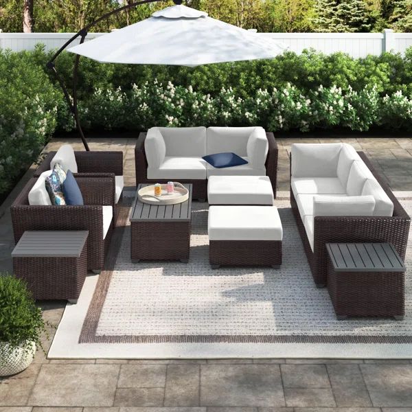 Tegan 12 Piece Sectional Seating Group with Cushions and Optional Sunbrella Performance Fabric | Wayfair North America