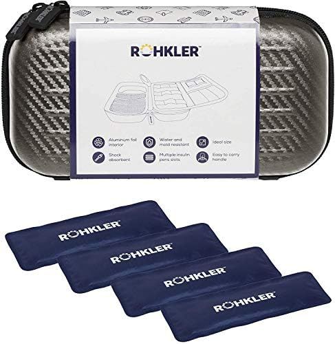 Insulin Cooler Travel Case - 4 Ice Packs - Travel Cooler for Diabetic Supplies - Removable Organi... | Amazon (US)