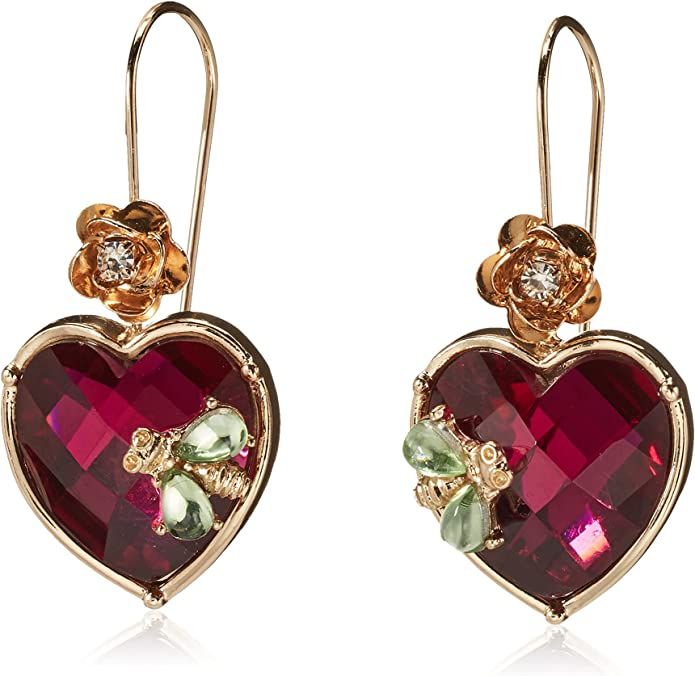 Betsey Johnson Stone Heart Drop Earrings | Amazon (US)