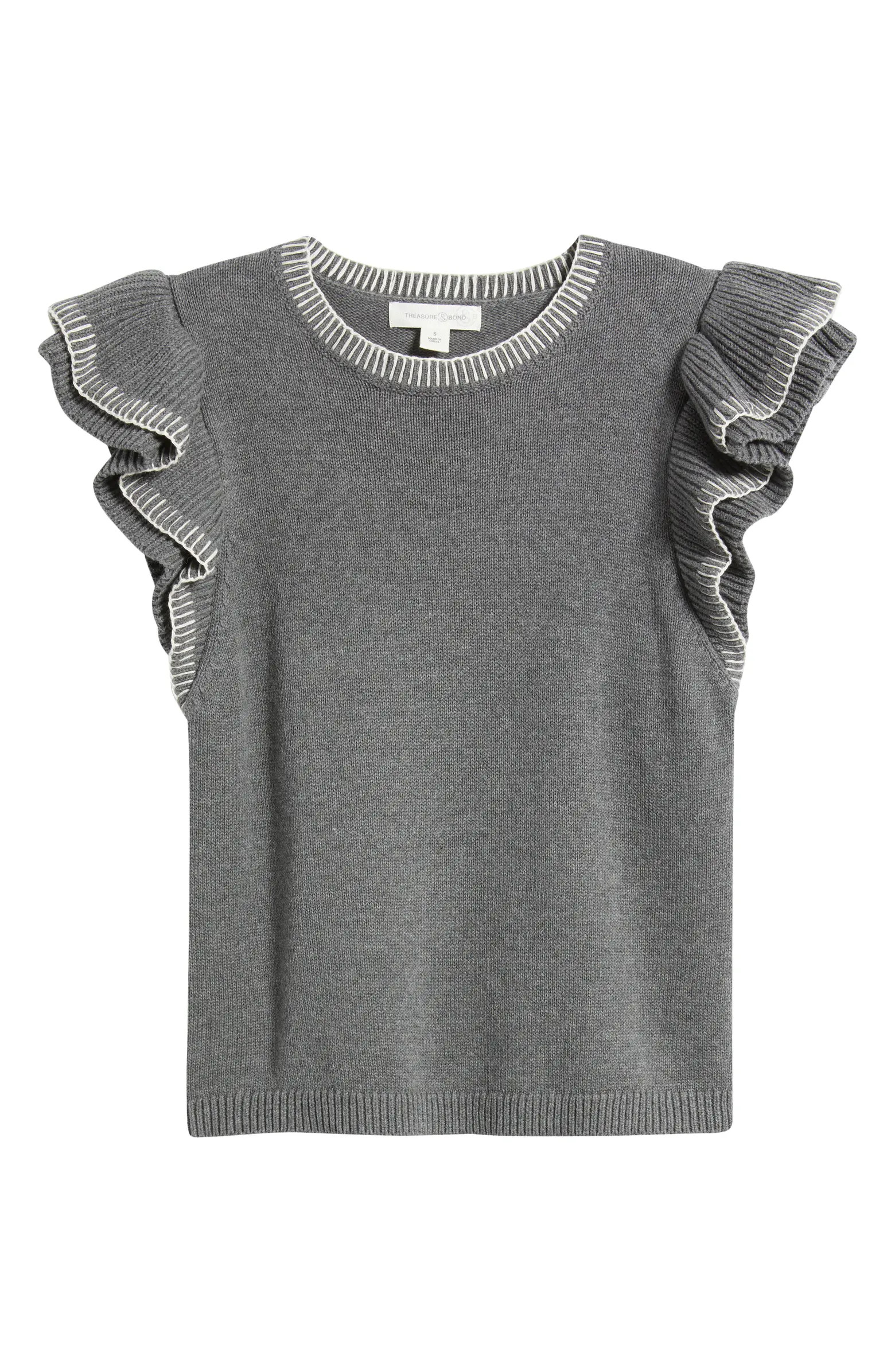 Flutter Sleeve Cotton Sweater | Nordstrom