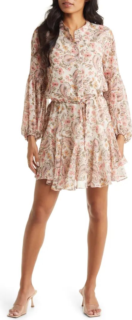 VICI Collection Floral Paisley Print Balloon Sleeve Minidress | Nordstrom | Nordstrom