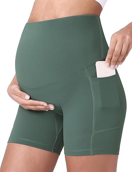 POSHDIVAH Women's Maternity Yoga Shorts Over The Belly Bump Summer Workout Running Active Short P... | Amazon (US)