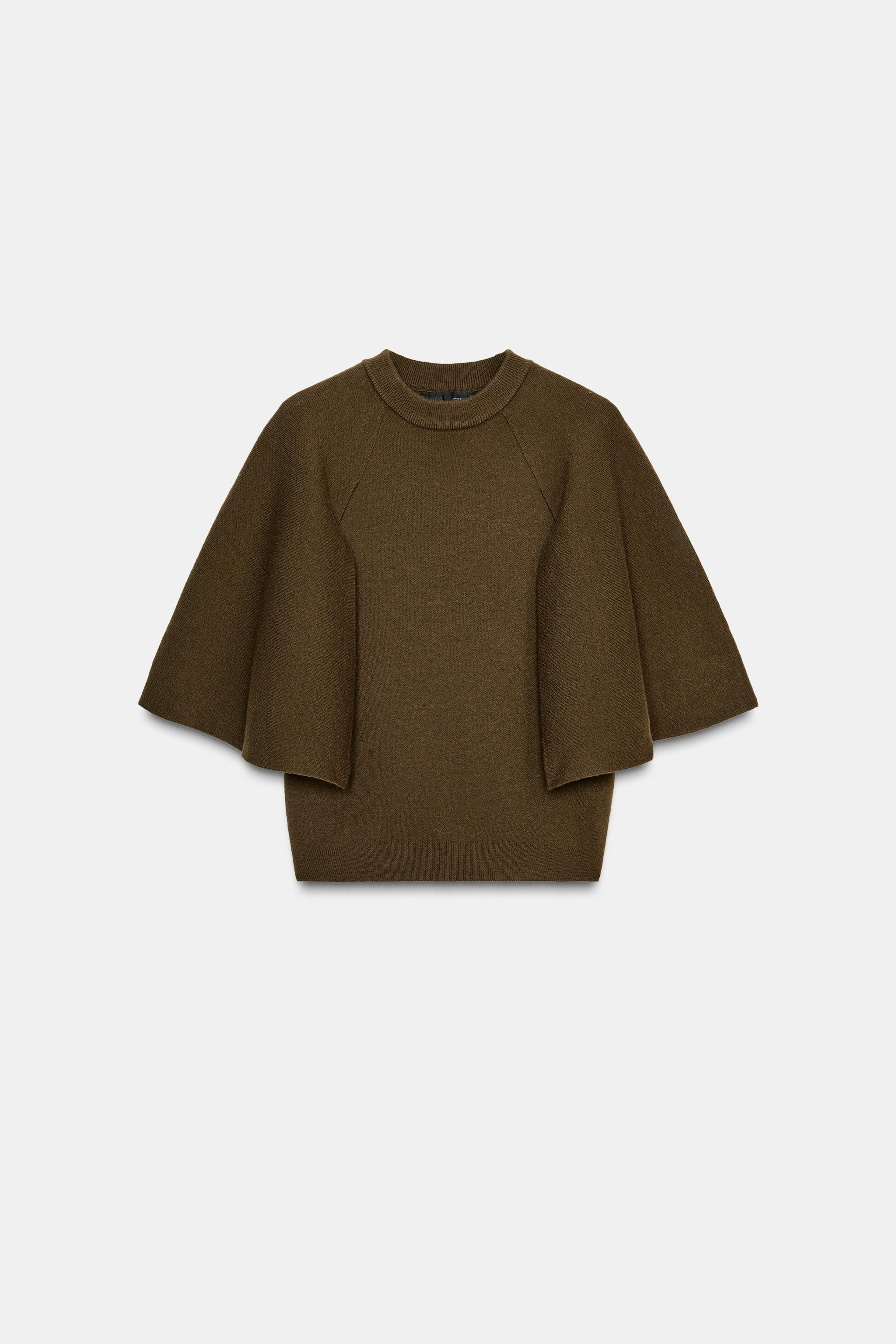 CAPE SLEEVE KNIT SWEATER | Zara US