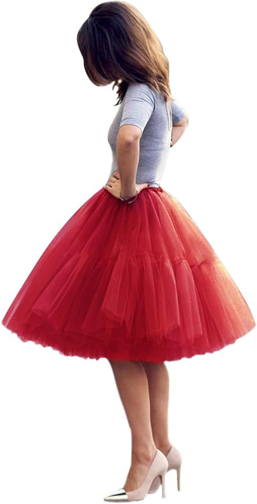 BABYONLINE D.R.E.S.S. Women Tutu Skirt Knee Tulle Skirt Petticoat Skirts Crinoline Rockabilly Tut... | Amazon (US)