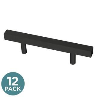 Liberty Square Bar 3 in. (76 mm) Matte Black Cabinet Pull (12-Pack) P43836C-FB-K1 - The Home Depo... | The Home Depot