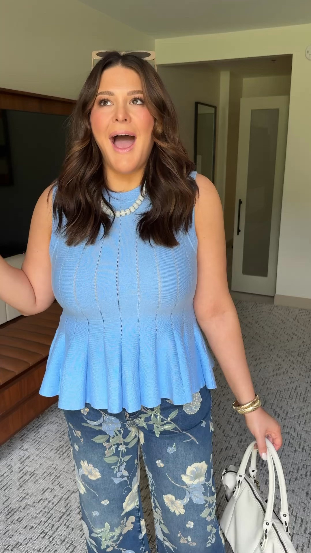 Size Large in everything. 

These floral jeans are the kind of Amazon fashion find that make the entire outfit. I paired them with the prettiest blue peplum top, an easy crochet cardigan and neutral accessories and suddenly my Amazon outfit looks like I spent way more on it than I did.

#LTKgrwm #LTKootd #LTKMidsize
