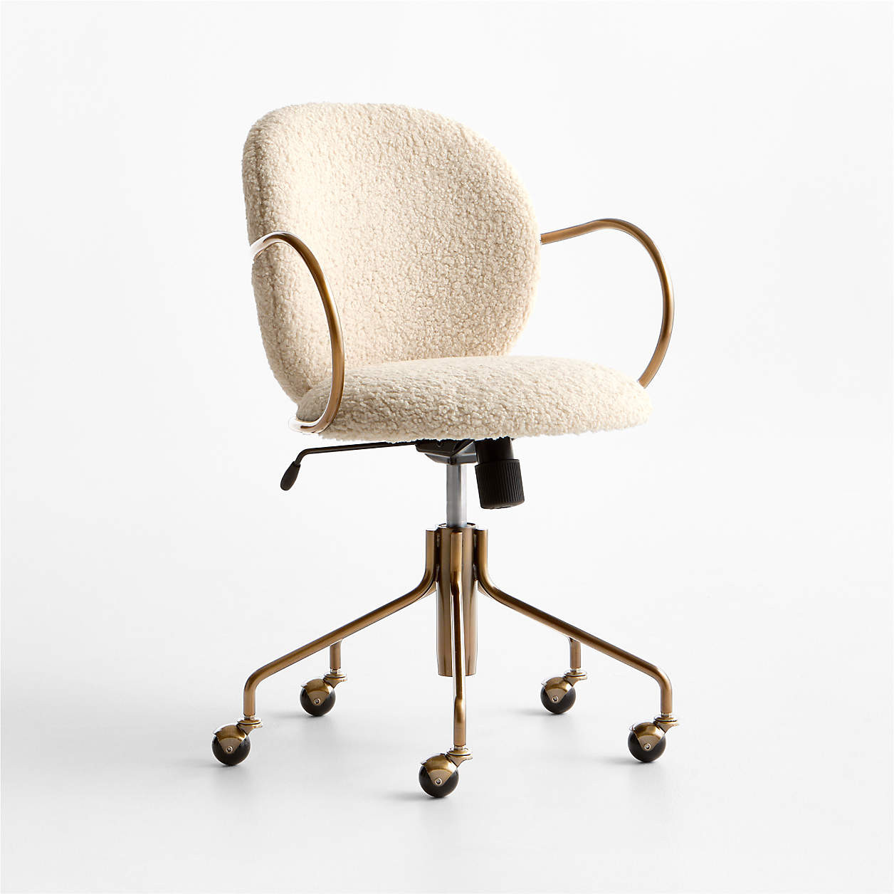 Luna Ivory Boucle Upholstered Office Chair + Reviews | Crate & Barrel | Crate & Barrel