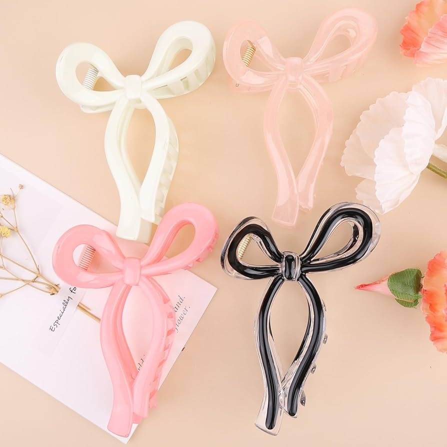 4 Pcs Bow Hair Clips Elegant Hair Claw Butterfly Hair Accessories for Girls Nonslip Butterfly Cli... | Amazon (US)