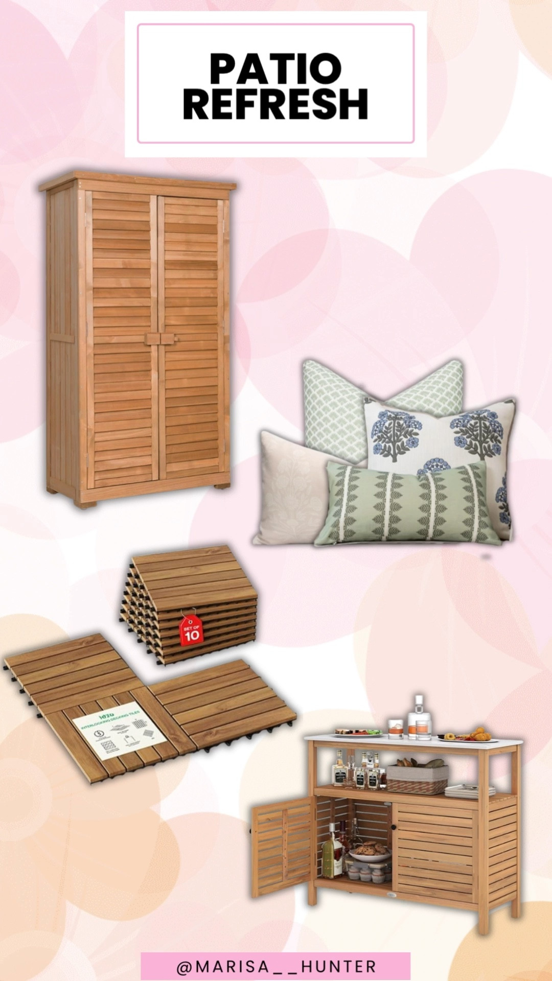 Patio party 🥳 

#LTKSpringSale shed pillows deck flooring patio storage 

#LTKHome #LTKmomlife