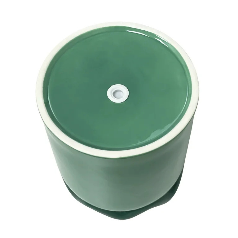 Mainstays Peyson 6" x 6" x 6.9" Round Green Lily Ceramic Planter | Walmart (US)