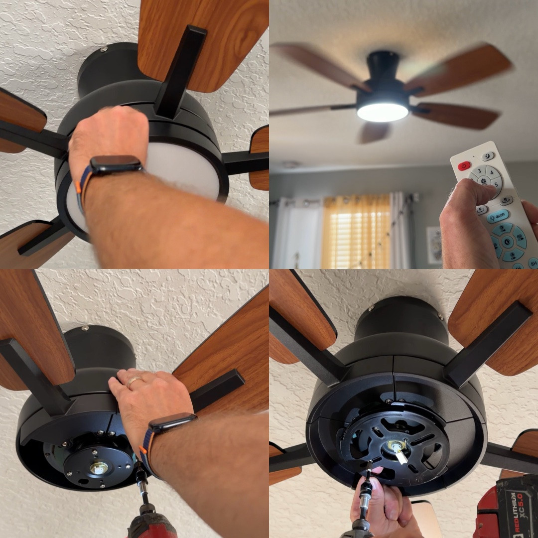 We upgraded our old ceiling fan to new Taloya fan with lights and remote control @lowes #taloyaceilingfan #ceilingfan