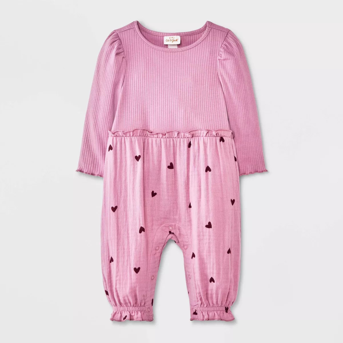 Baby Girls' Ribbed Long Sleeve Romper - Cat & Jack™ | Target