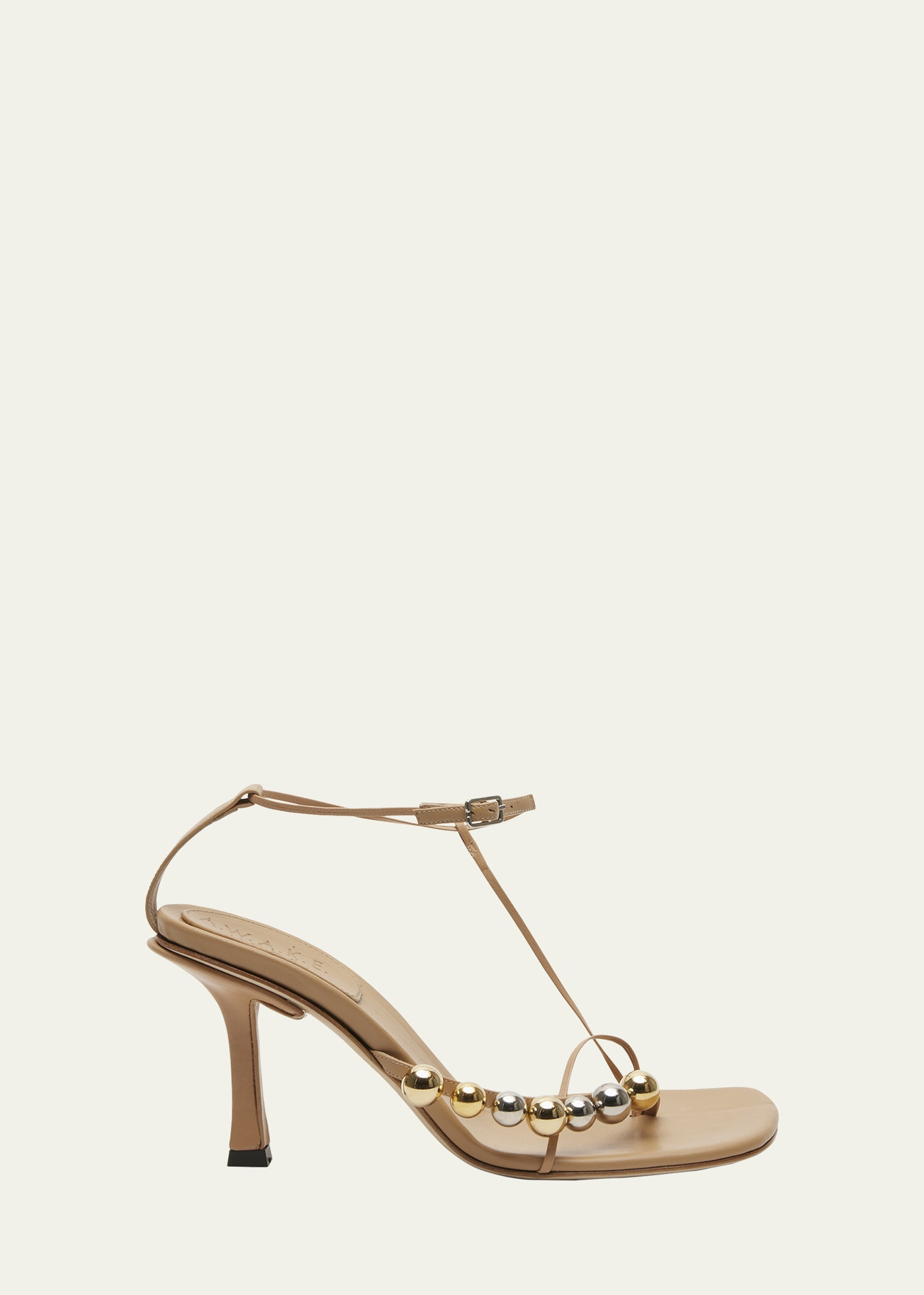 A.W.A.K.E. MODE Delta T-Strap Beaded Stiletto Sandals | Bergdorf Goodman