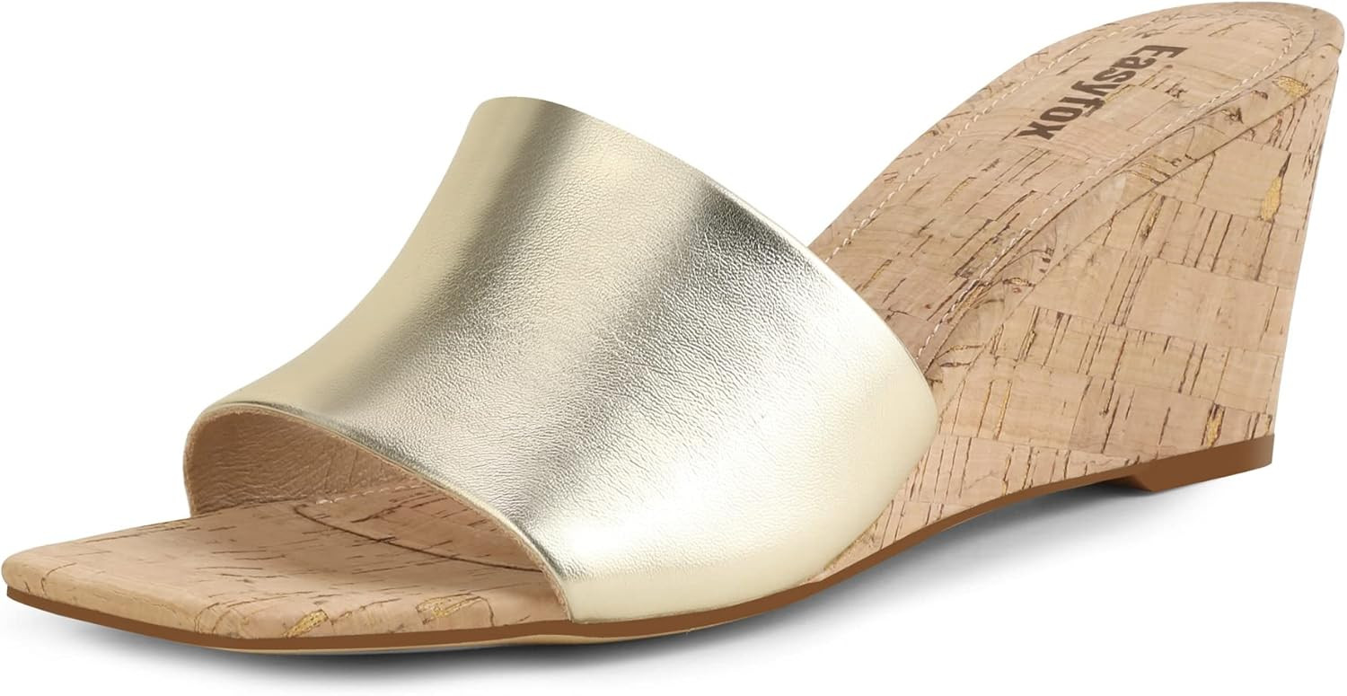 Easyfox Wedge Sandals for Women Open Toe Wedge Heels Womens High Heel Sandal Square Toe Heeled We... | Amazon (US)