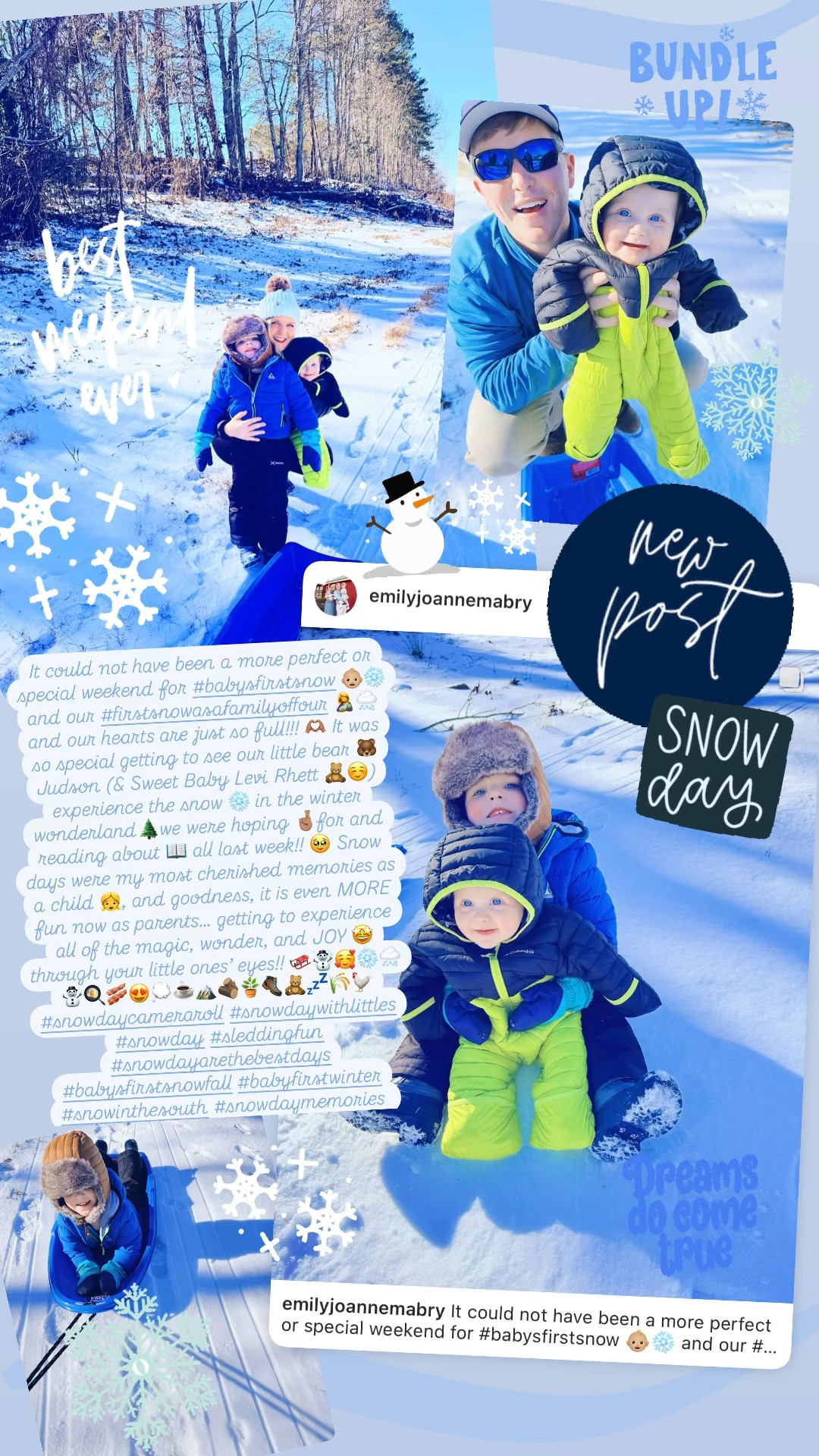 It could not have been a more perfect or special weekend for #babysfirstsnow 👶🏼❄️ and our #firstsnowasafamilyoffour 🤱🌨️ and our hearts are just so full!!! 🫶🏽 It was so special getting to see our little bear 🐻 Judson (& Sweet Baby Levi Rhett 🧸☺️) experience the snow ❄️ in the winter wonderland🌲we were hoping 🤞🏽for and reading about 📖 all last week!! 🥹 Snow days were my most cherished memories as a child 👧, and goodness, it is even MORE fun now as parents… getting to experience all of the magic, wonder, and JOY 🤩 through your little ones’ eyes!! 🛷☃️🥰❄️🌨️⛄️🍳🥓😍💭☕️🏔️🪵🪴🥾🧸💤🌾🐓 #snowdaycameraroll #snowdaywithlittles #snowday #sleddingfun #snowdayarethebestdays #babysfirstsnowfall #babyfirstwinter #snowinthesouth #snowdaymemories 

#LTKBaby #LTKSeasonal #LTKFamily