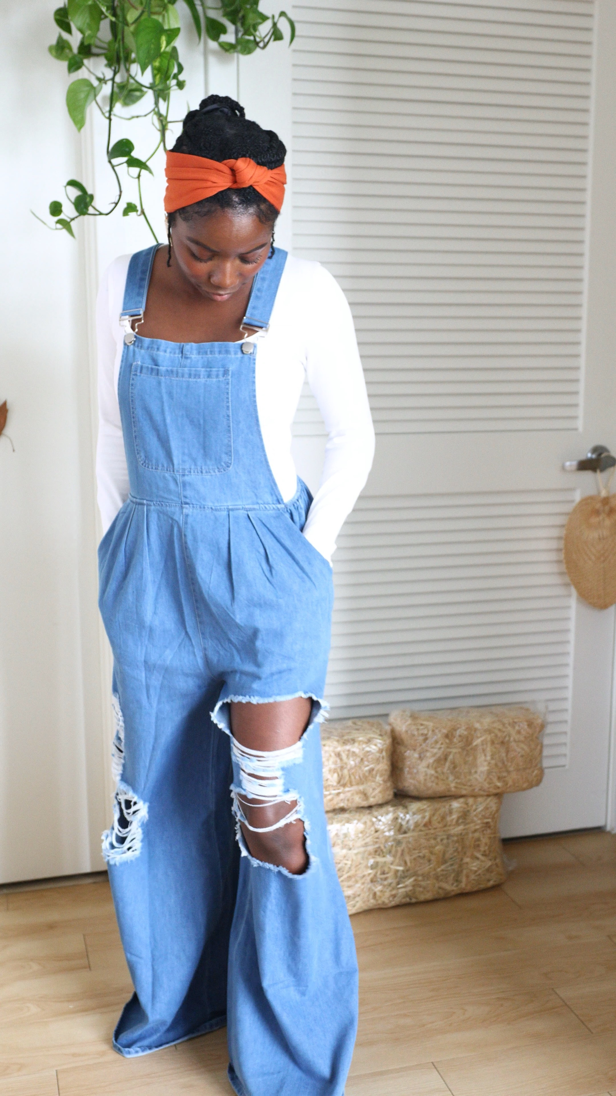 I am feeling very festive in my bell bottoms,ripped overalls! I received so many compliments on them at my party including on my “pumpkin spice season” earrings! 

My bodysuit is very flattering on its own with lots of midsection support—hello postpartum body   


#LTKStyleTip #LTKVideo #LTKFindsUnder50