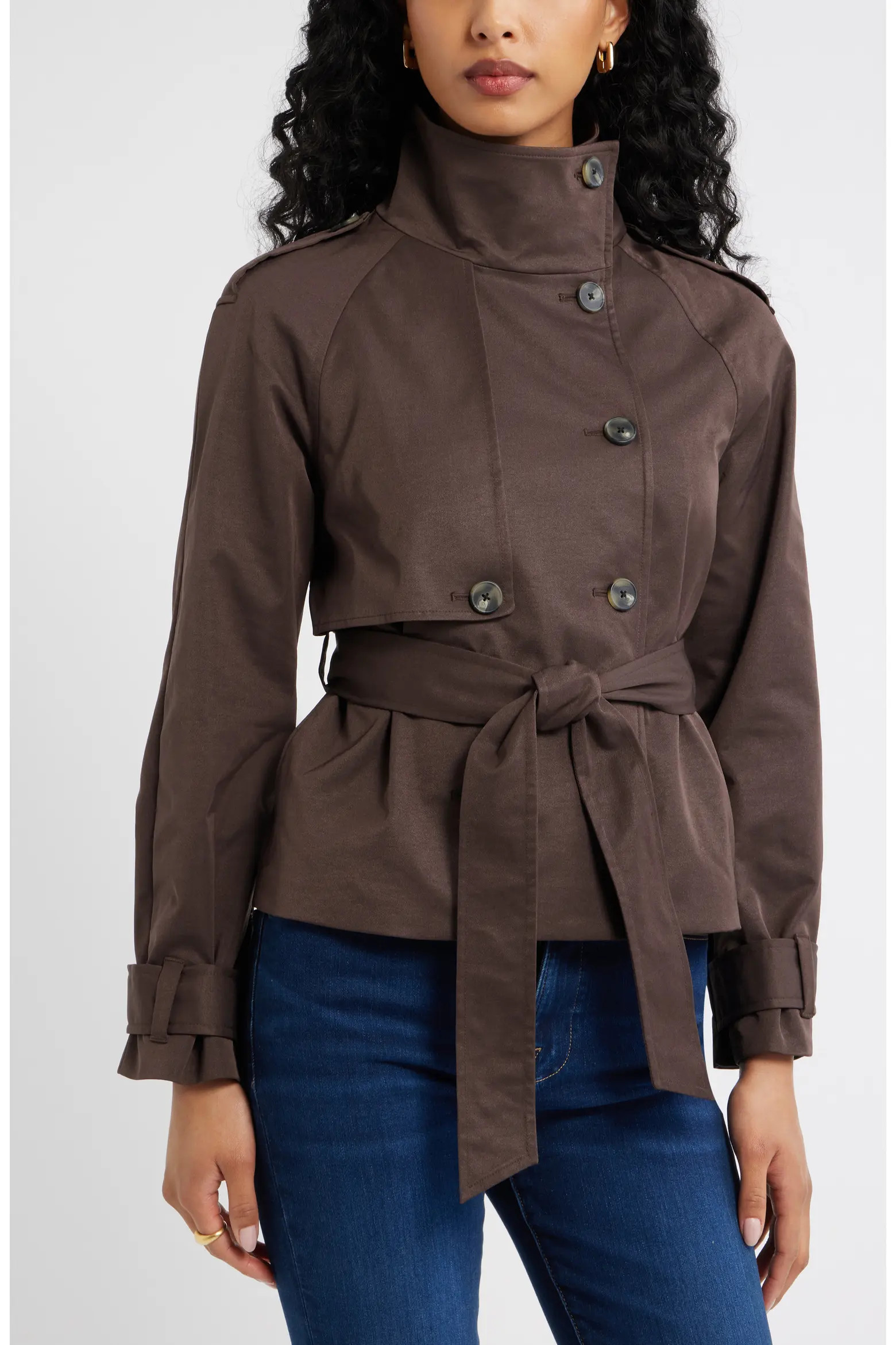Double Breasted Crop Trench Coat (Women) | Nordstrom | Nordstrom