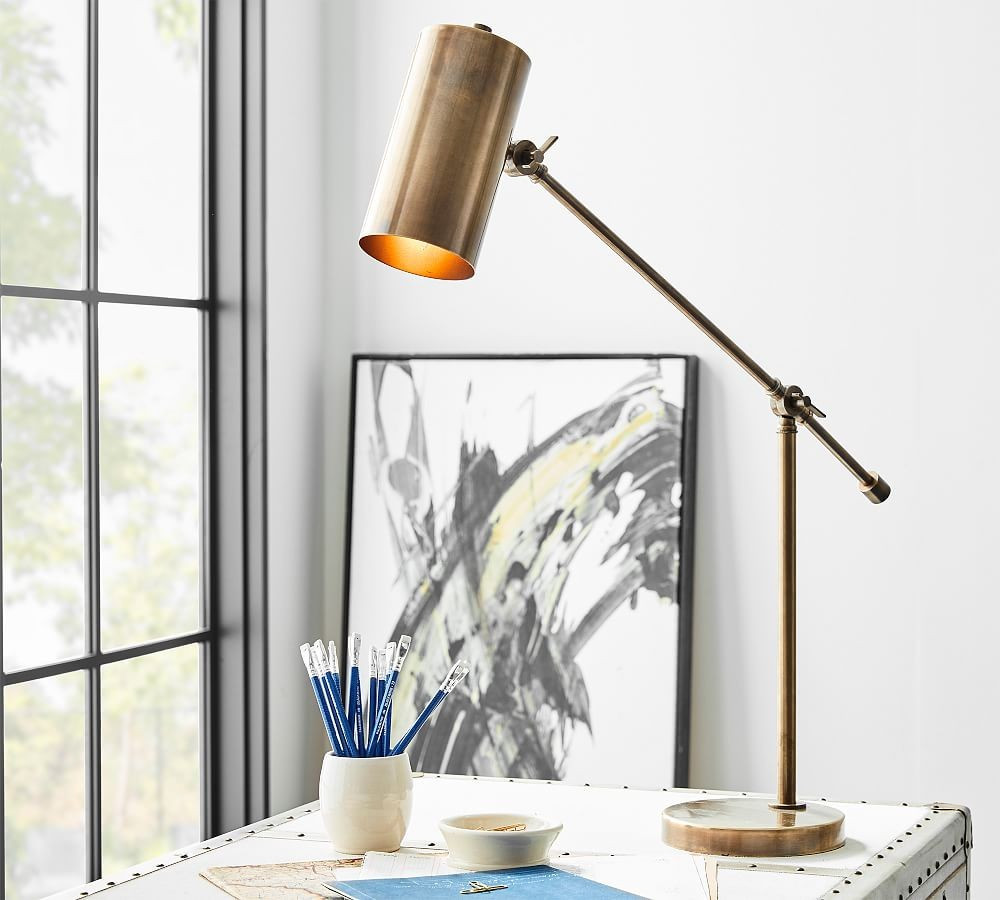 Stella Task Table Lamp, Antique Brass | Pottery Barn (US)