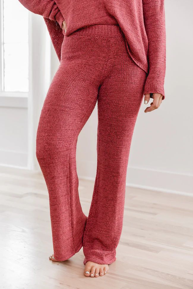 Wonder Often Berry Knit Lounge Pants | The Pink Lily Boutique