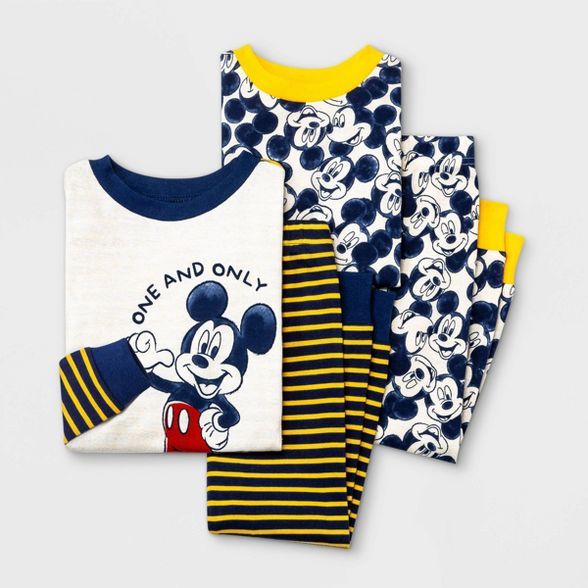 Toddler Boys' 4pc Mickey Mouse & Friends Snug Fit Pajama Set - Blue | Target