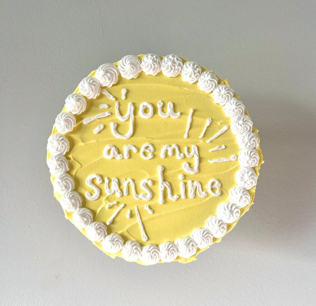 8” Yellow Fake Cake Art, You Are My Sunshine, 8 Inch Wall Decor, Dummy Cake - Etsy | Etsy (US)