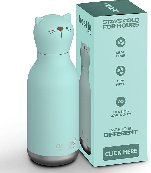 asobu Bestie Bottle Insulated Stainless Steel Water Bottle with Detachable Soft Animal Head Fun D... | Amazon (US)