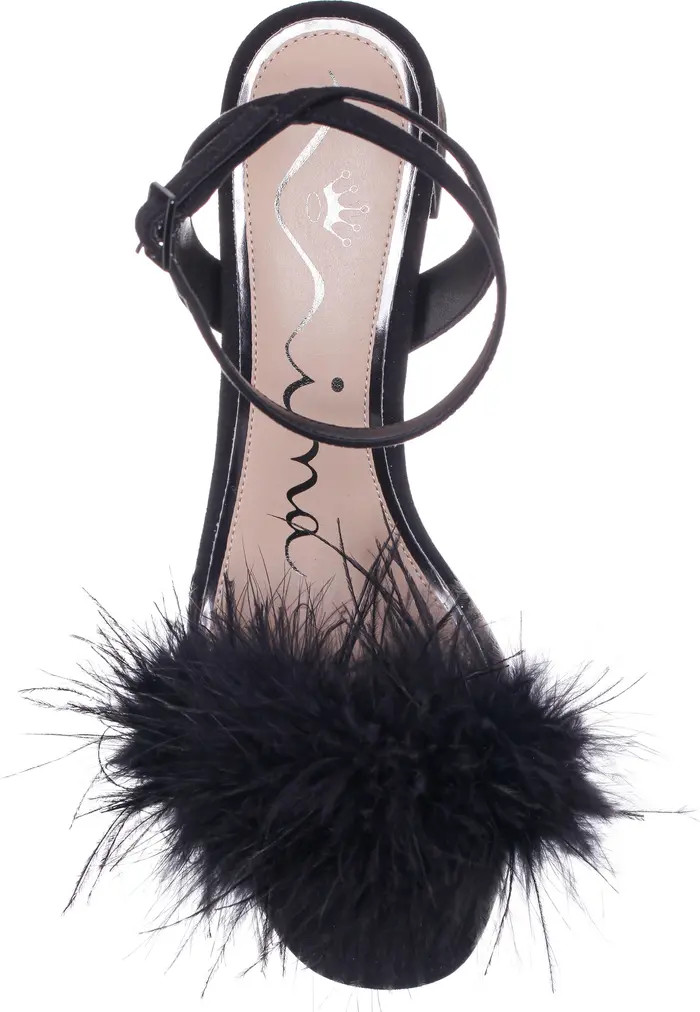 Bev Ankle Strap Faux Feather Sandal (Women) | Nordstrom