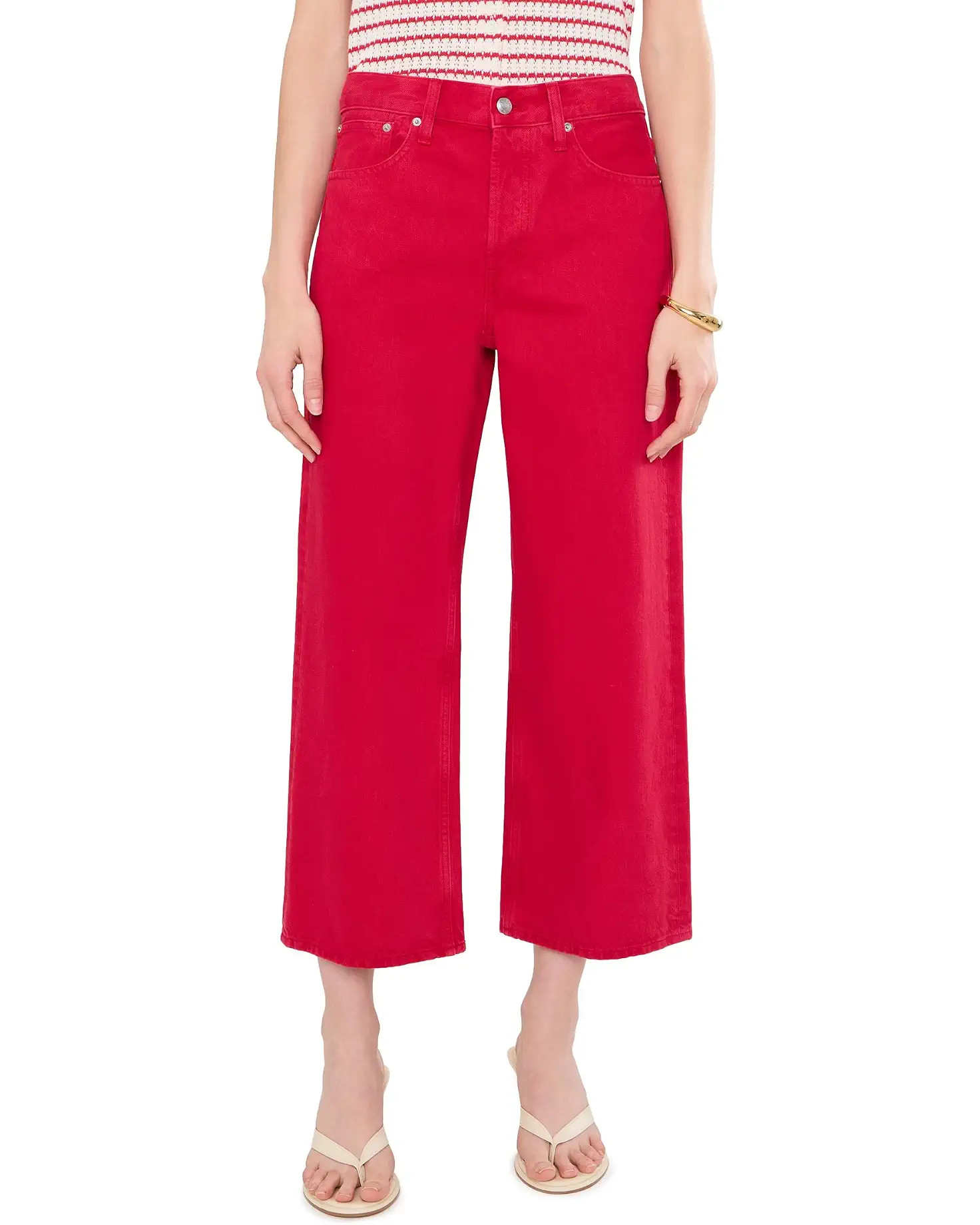 Women's Madewell Low Slung Baggy Crop in Red | Zappos.com