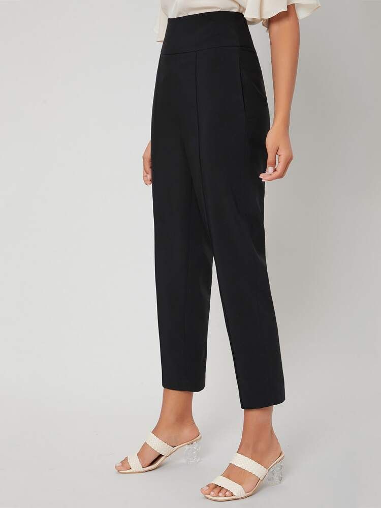 MOTF PREMIUM VISCOSE CROPPED TAPERED TROUSERS | SHEIN