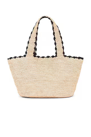 BTB Los Angeles Odesa Tote in Natural & Black from Revolve.com | Revolve Clothing (Global)