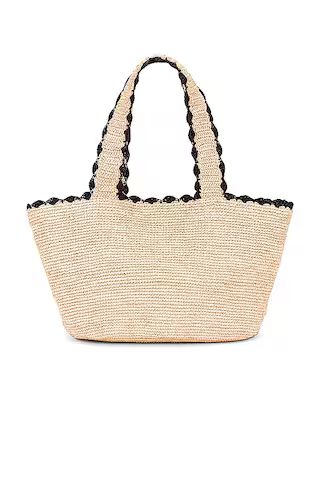 BTB Los Angeles Odesa Tote in Natural & Black from Revolve.com | Revolve Clothing (Global)