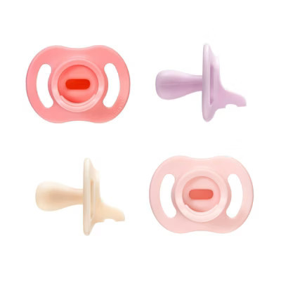 Tommee Tippee Ultra-Light Stay Put Silicone Pacifier 0-6 Months - Pink & Purple - 4pk | Target