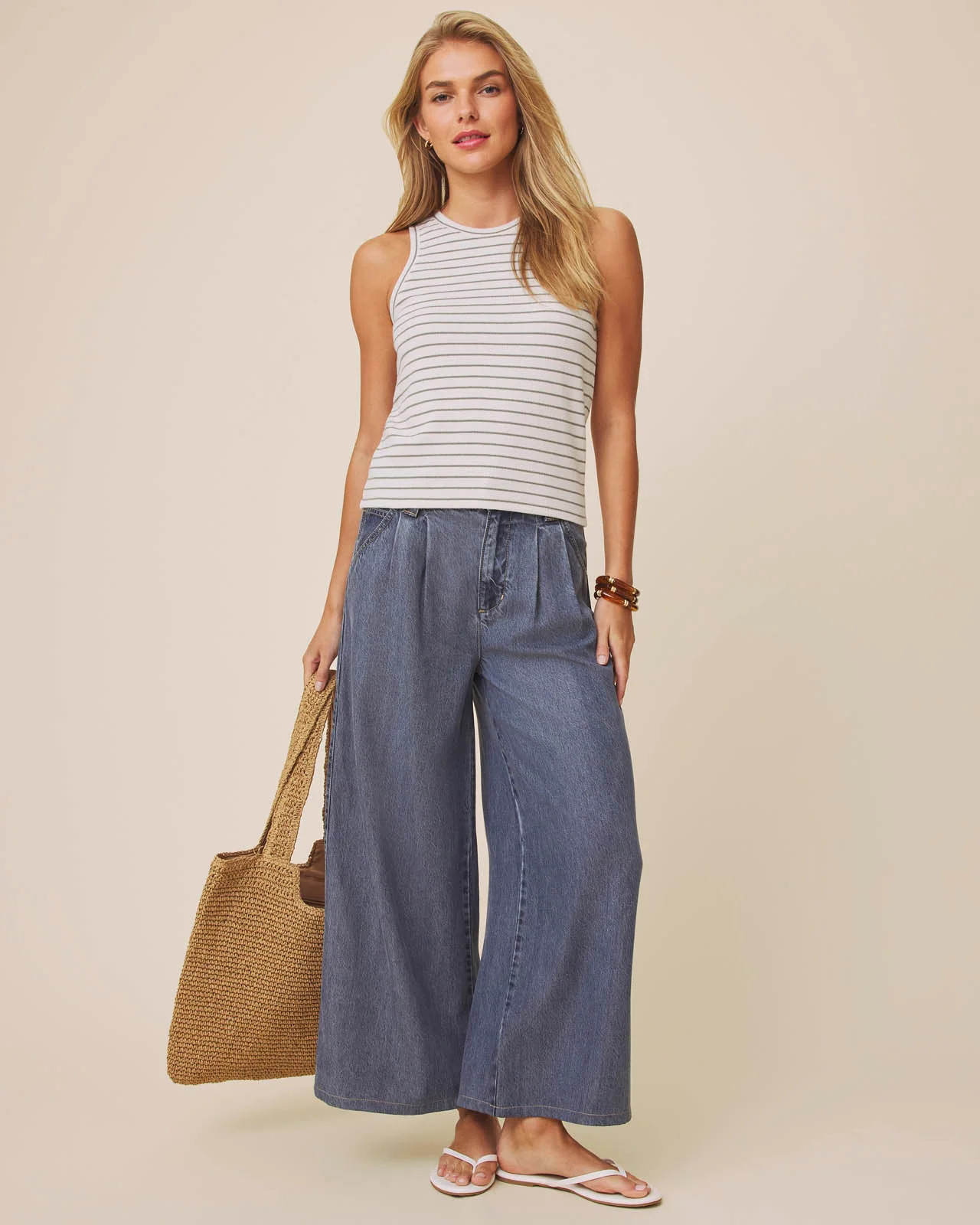 Splendid - Kennedy Stripe Tank - Pale Oak/Eucalyptus | Splendid