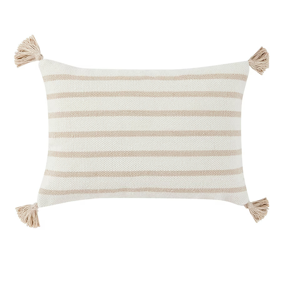 Origin 21 Cream Stripe Lumbar Striped Ivory Rectangular Lumbar Pillow | Lowe's