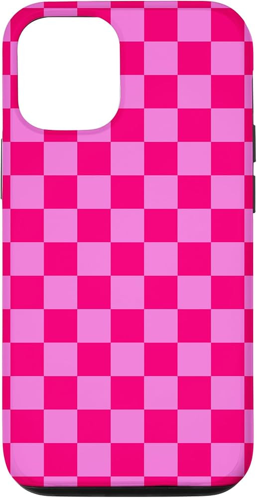 iPhone 15 Pink Checkered Cute Checkerboard Pattern Case | Amazon (US)