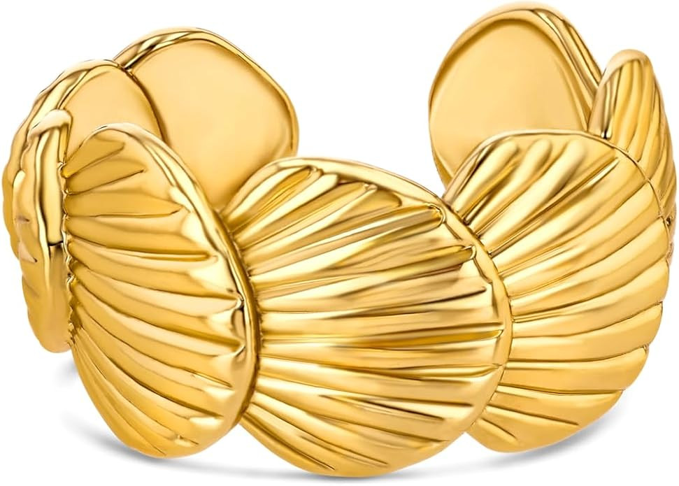 Gold Large Chunky Dainty Shell FULLY ADJUSTABLE Open Ring for Women by SNGIA, Summer Beach Handma... | Amazon (US)