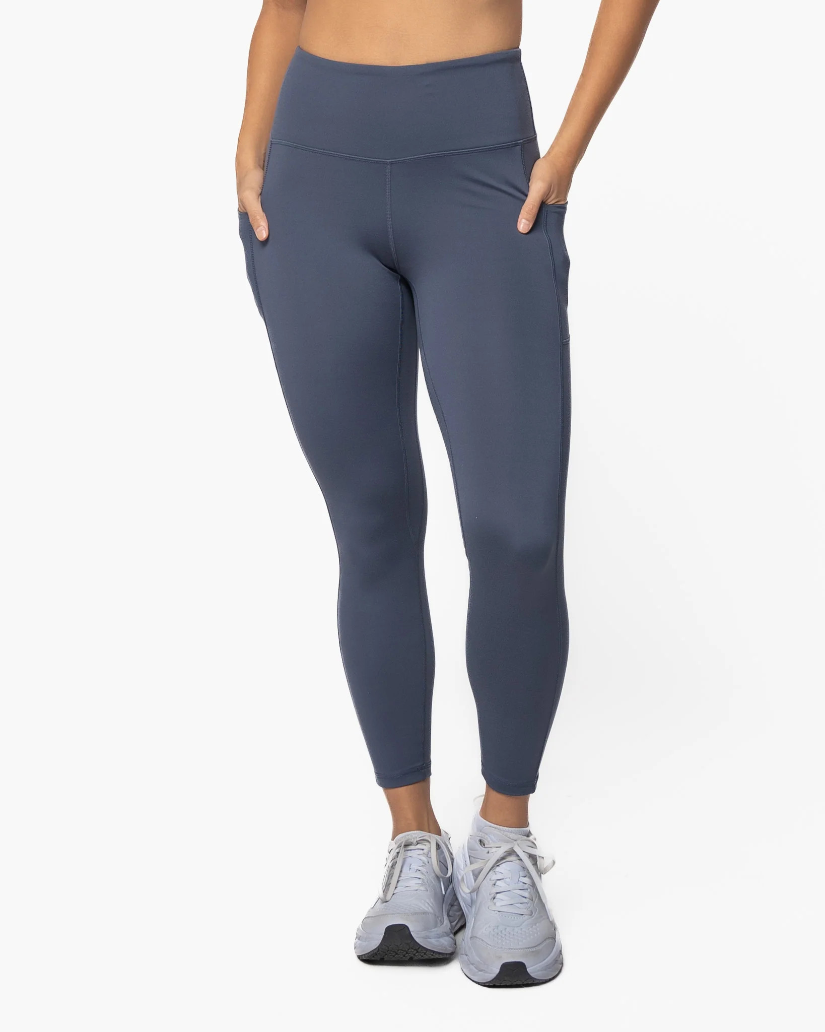 High Waisted Vinyasa 7/8 Leggings - Light Navy | Senita Athletics