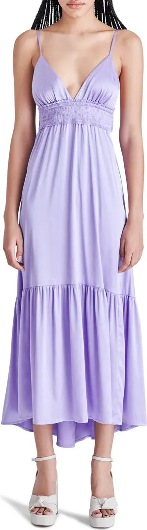 Lisa Stretch Satin Charmeuse Midi Dress | Nordstrom
