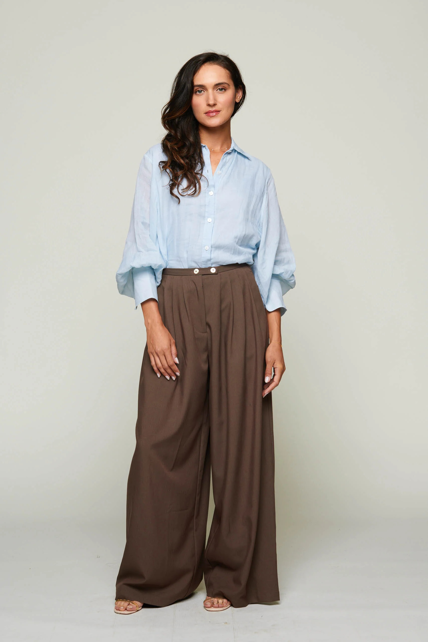 Maxine Pleated Detail Wide Leg Pants | Benaar La