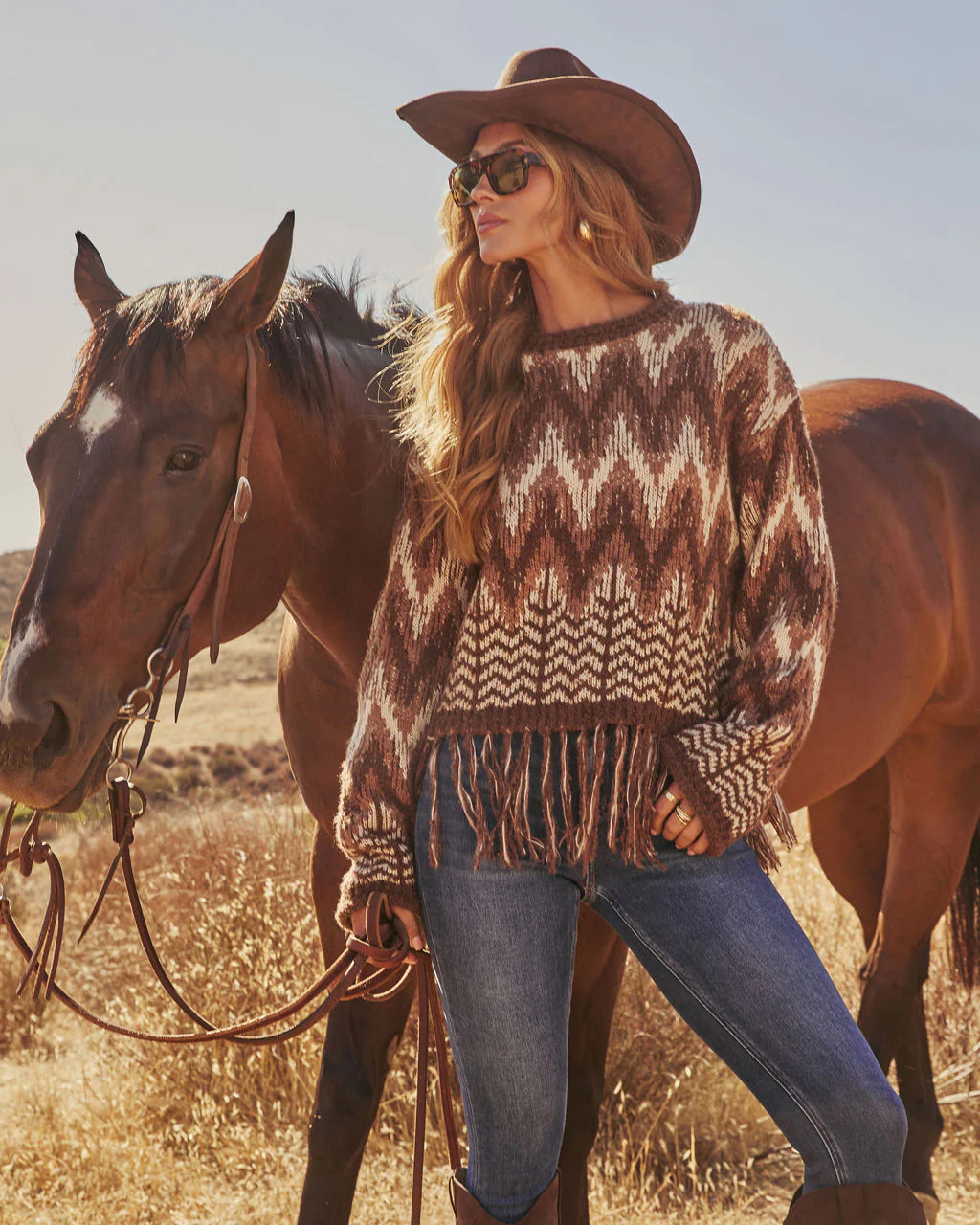 Chelie Fringe Abstract Sweater | VICI