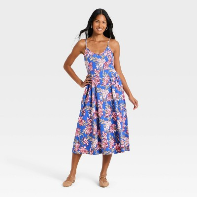 Women's Corset Sundress - A New Day™ Blue Floral XL | Target