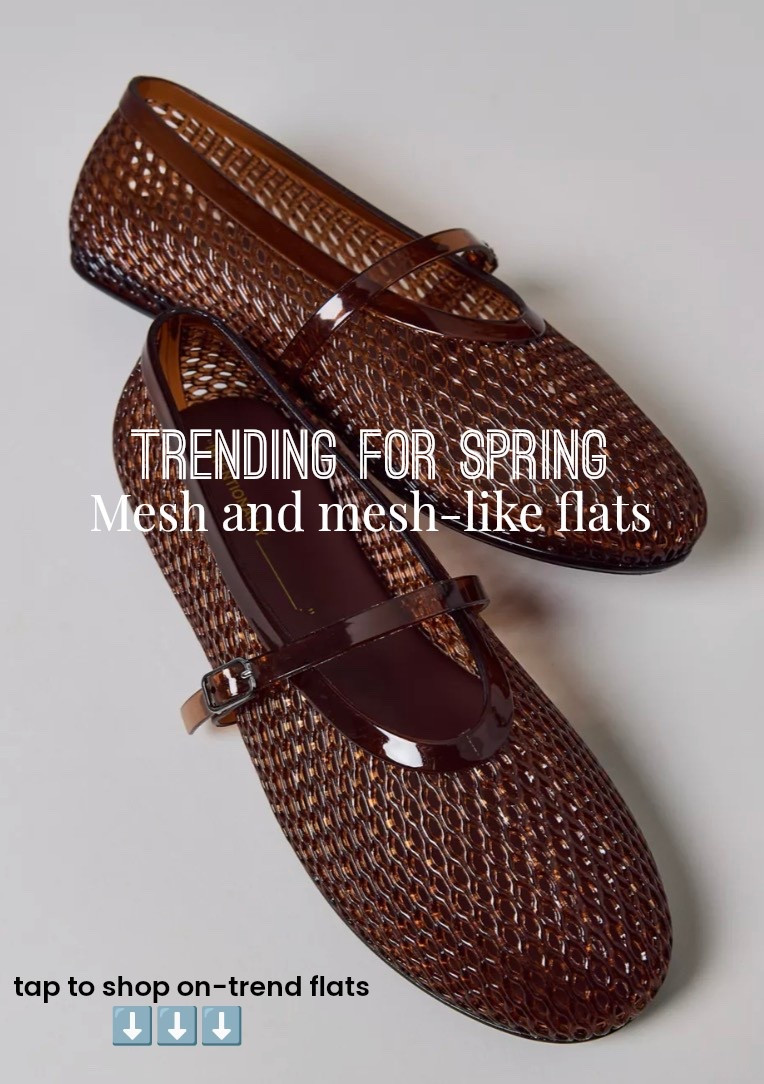 Trending for spring, mesh flats, jelly flats, ballet shoes

#LTKSeasonal